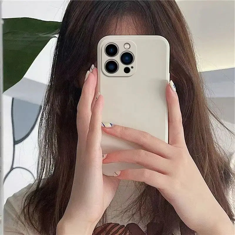 Liquid Silicone Phone Case for For iPhone 13 16 15 14 12 11 Pro XR X XS Max 7 8 Plus SE 2020 2022 16e Matte Basic Cover Caqas