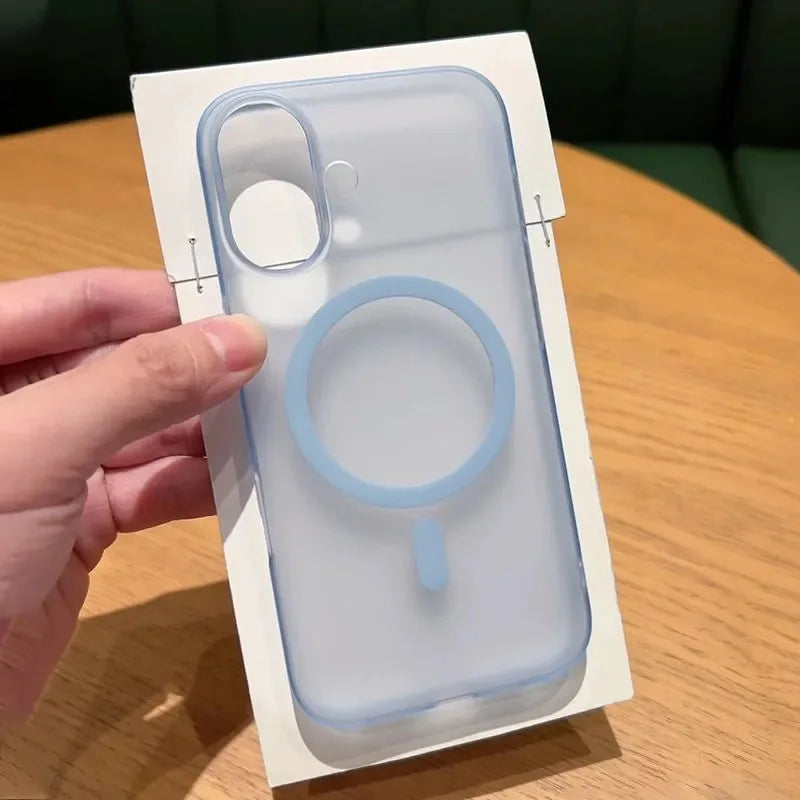 iPhone Ultra-thin Matte Magnetic Case For iPhone 17 Air 16E 16 15 14 13 12 11 Pro Max 8 7 Plus Translucent For Magsafe Hard PC Cover