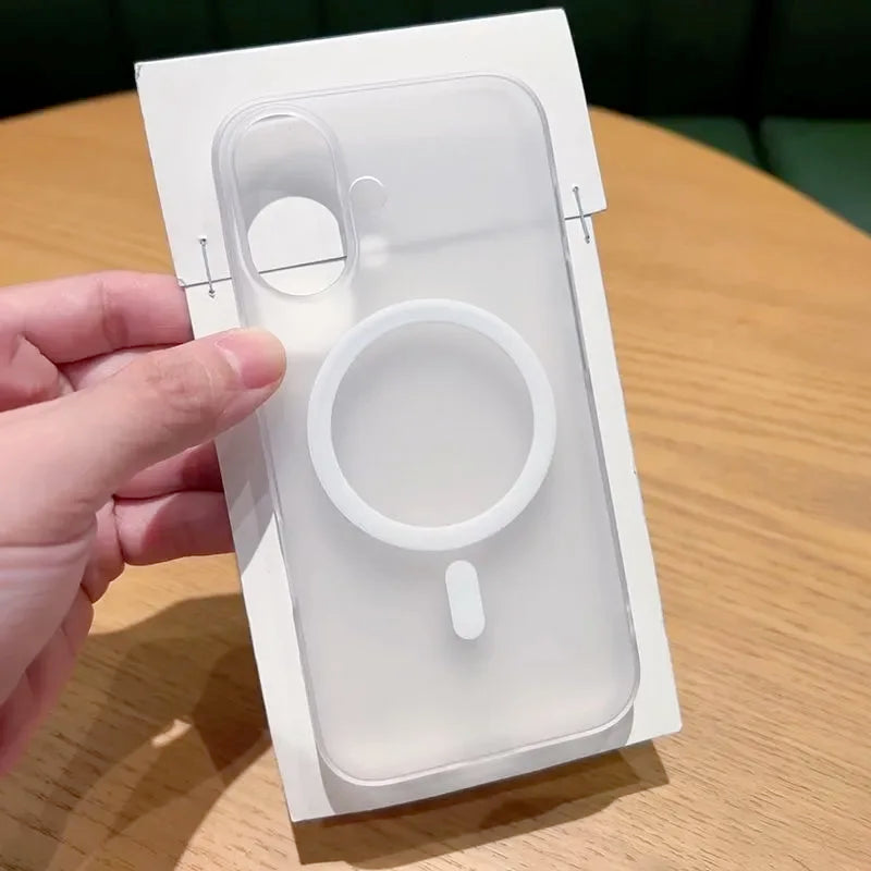 iPhone Ultra-thin Matte Magnetic Case For iPhone 17 Air 16E 16 15 14 13 12 11 Pro Max 8 7 Plus Translucent For Magsafe Hard PC Cover
