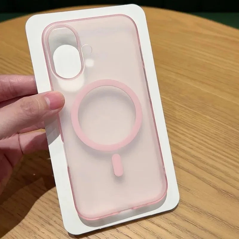 Ultra-thin Matte Magnetic Case For iPhone 17 Air 16E 16 15 14 13 12 11 Pro Max 8 7 Plus Translucent For Magsafe Hard PC Cover