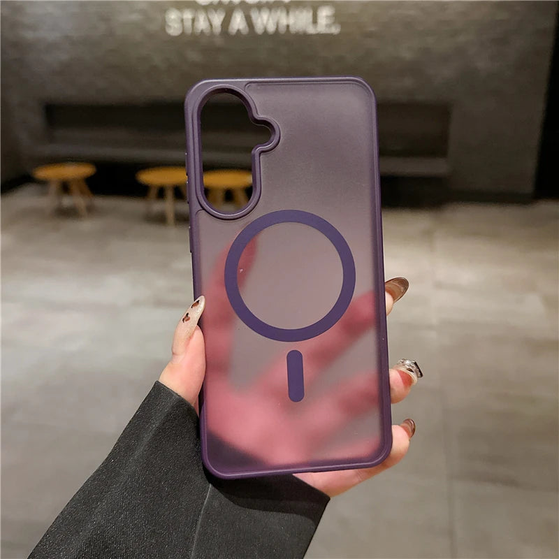 Samsung A56 5G Magsafe Matte Translucent Armor Shockproof Wireless Charge Case Cover For Samsung A57 A55 A37 A36 A35 A17
