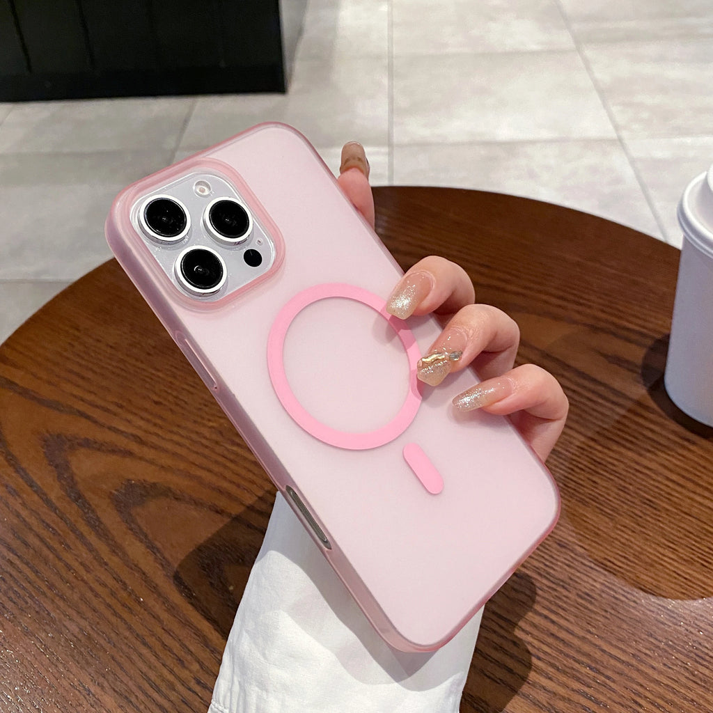 Ultra-thin Matte Magnetic Case For iPhone 17 Air 16E 16 15 14 13 12 11 Pro Max 8 7 Plus Translucent For Magsafe Hard PC Cover