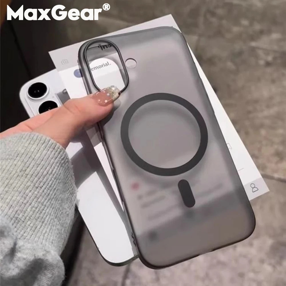 Ultra-thin Matte Magnetic Case For iPhone 17 Air 16E 16 15 14 13 12 11 Pro Max 8 7 Plus Translucent For Magsafe Hard PC Cover