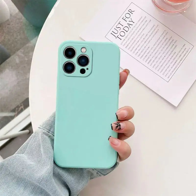 Liquid Silicone Phone Case for For iPhone 13 16 15 14 12 11 Pro XR X XS Max 7 8 Plus SE 2020 2022 16e Matte Basic Cover Caqas