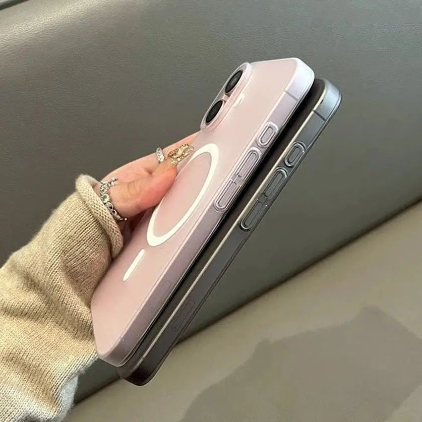 Ultra-thin Matte Magnetic Case For iPhone 17 Air 16E 16 15 14 13 12 11 Pro Max 8 7 Plus Translucent For Magsafe Hard PC Cover