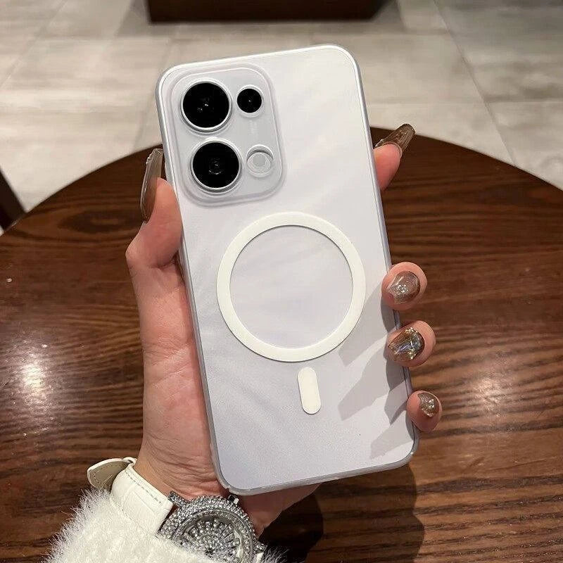 Magnetic Case For OPPO Reno 16 Pro Global 15 Pro Max Semi-transparent Skin-friendly Cover For OPPO Reno16 Pro Bumper Funda