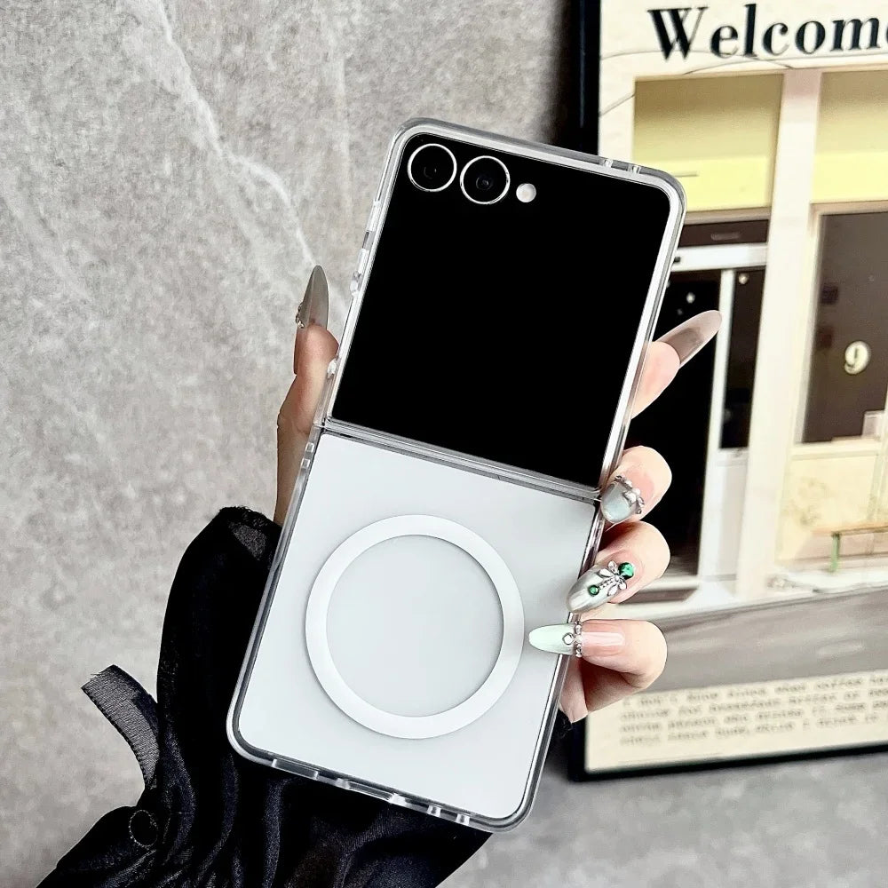 for Samsung Flip7 Luxury for Magnetic Hard Matte Case for Samsung Galaxy Z Flip 7 Wireless Charging Ultra Thin Cover