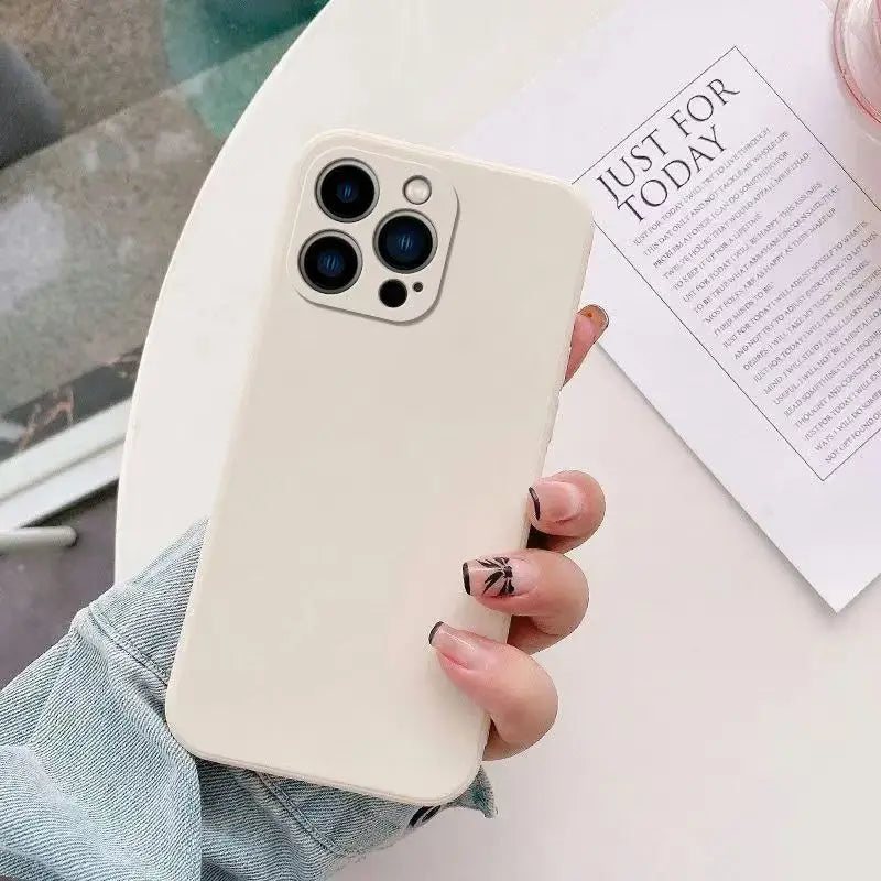 Liquid Silicone Phone Case for For iPhone 13 16 15 14 12 11 Pro XR X XS Max 7 8 Plus SE 2020 2022 16e Matte Basic Cover Caqas