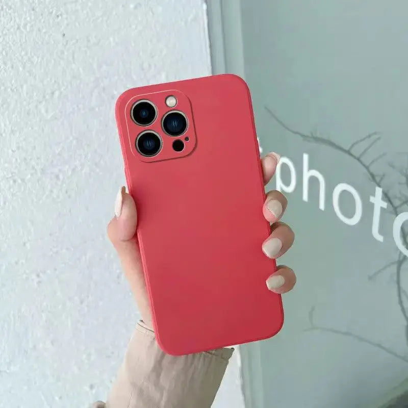 Liquid Silicone Phone Case for For iPhone 13 16 15 14 12 11 Pro XR X XS Max 7 8 Plus SE 2020 2022 16e Matte Basic Cover Caqas