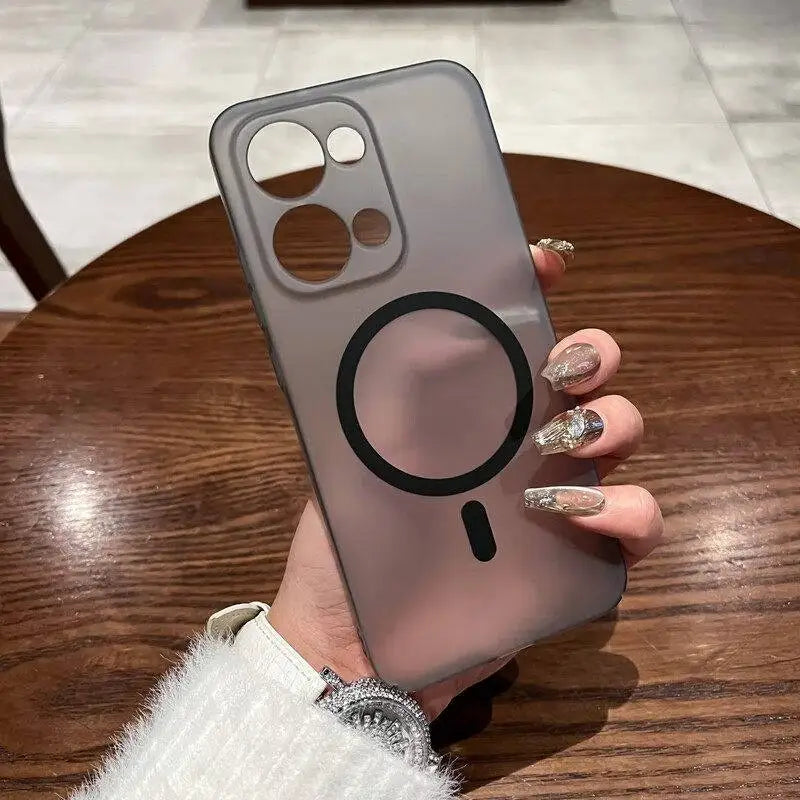 Magnetic Case For OPPO Reno 16 Pro Global 15 Pro Max Semi-transparent Skin-friendly Cover For OPPO Reno16 Pro Bumper Funda