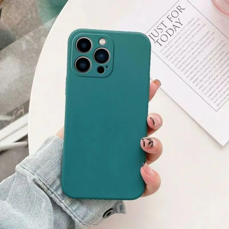 Liquid Silicone Phone Case for For iPhone 13 16 15 14 12 11 Pro XR X XS Max 7 8 Plus SE 2020 2022 16e Matte Basic Cover Caqas