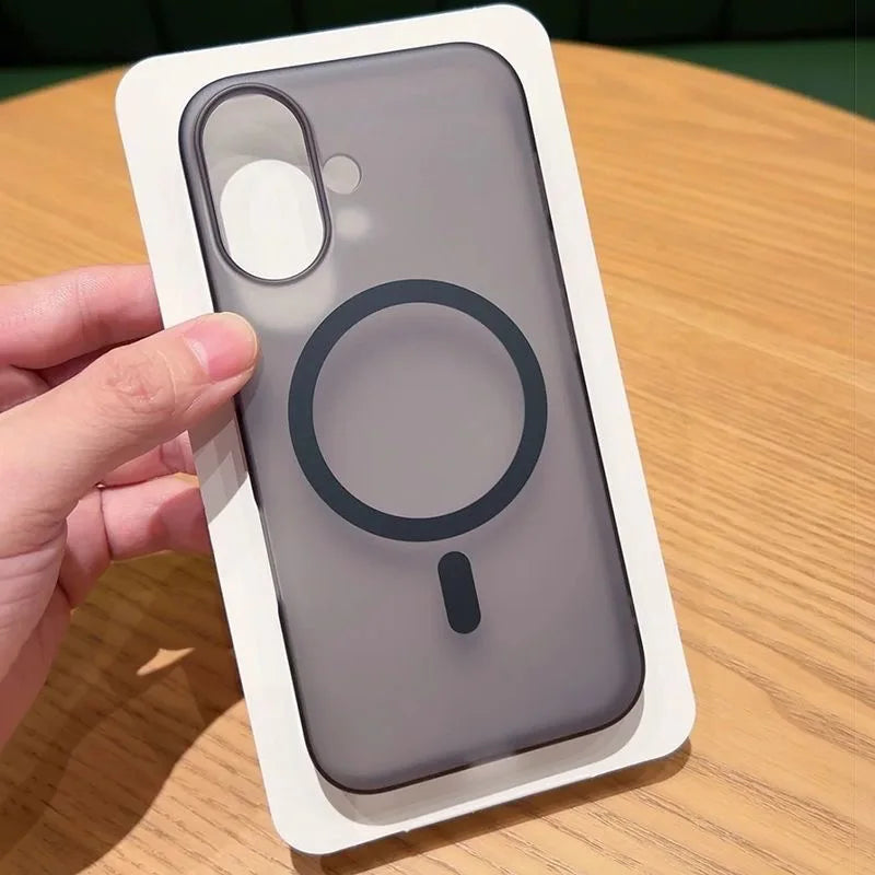 iPhone Ultra-thin Matte Magnetic Case For iPhone 17 Air 16E 16 15 14 13 12 11 Pro Max 8 7 Plus Translucent For Magsafe Hard PC Cover