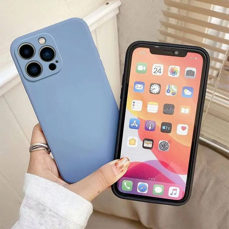 Liquid Silicone Phone Case for For iPhone 13 16 15 14 12 11 Pro XR X XS Max 7 8 Plus SE 2020 2022 16e Matte Basic Cover Caqas